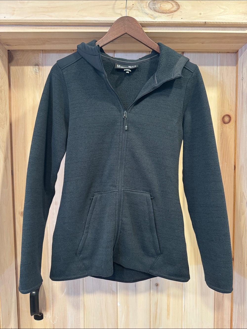 Under Armour Women’s Hooded, Cold Gear, Full-Zip, Black - M